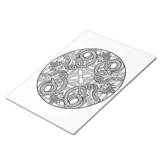Snake Mandala Coloring Book Pad Notitieblok (Schuin)