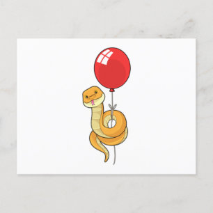 Snake met ballon briefkaart