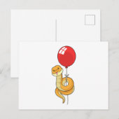 Snake met ballon briefkaart (Voorkant / Achterkant)