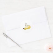 Snake met Banana Ronde Sticker (Envelop)