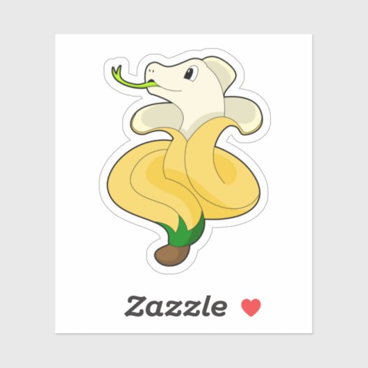 Snake met Banana Sticker (Vel)
