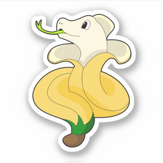 Snake met Banana Sticker (Voorkant)