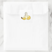 Snake met Banana Vierkante Sticker (Tas)