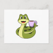 Snake met beker koffie briefkaart (Voorkant)