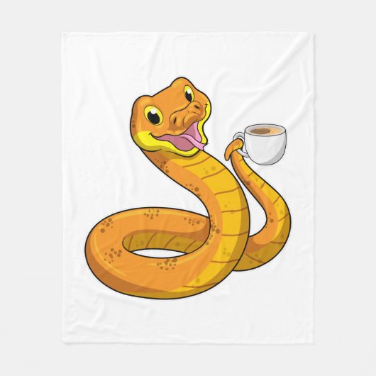 Snake met beker koffie fleece deken (Voorkant)