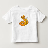 Snake met beker koffie kinder shirts (Voorkant)