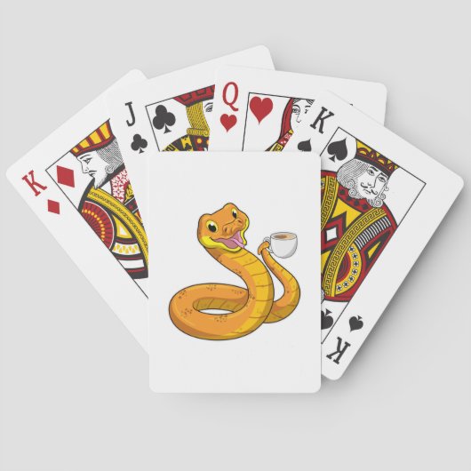 Snake met beker koffie pokerkaarten (Achterkant)