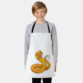 Snake met beker koffie schort (Gedragen)