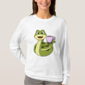 Snake met beker koffie t-shirt (Voorkant)