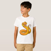 Snake met beker koffie t-shirt (Voorkant volledig)