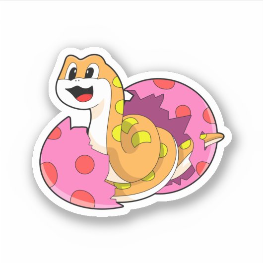 Snake met eieren sticker (Voorkant)