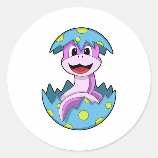 Snake met eierschil ronde sticker (Voorkant)