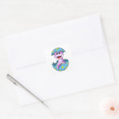 Snake met eierschil vierkante sticker (Envelop)