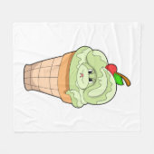 Snake met ijscrème en Cherry Fleece Deken (Voorkant (Horizontaal))