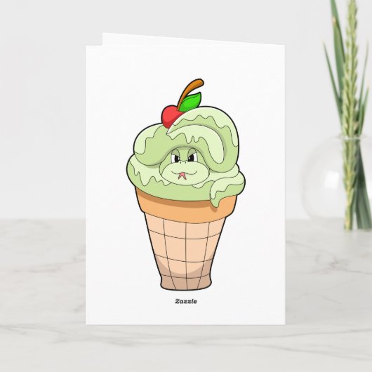 Snake met ijscrème en Cherry Kaart (Achterkant)