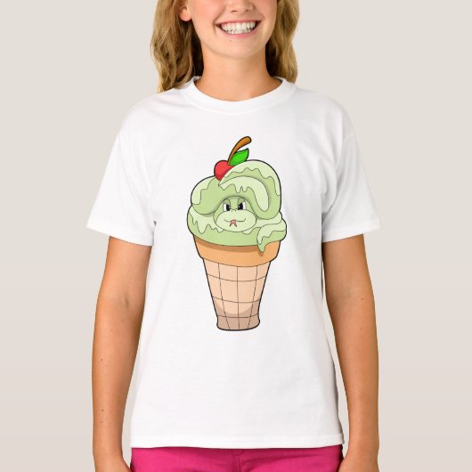 Snake met ijscrème en Cherry T-shirt (Voorkant)