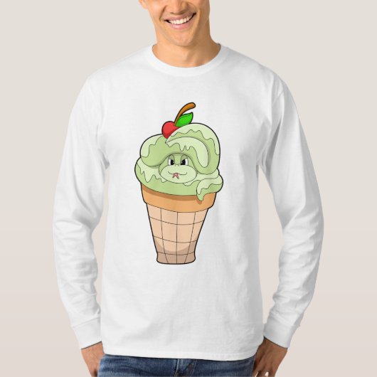 Snake met ijscrème en Cherry T-shirt (Voorkant)