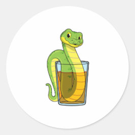 Snake met Juice Ronde Sticker