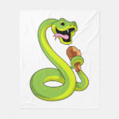 Snake met kip fleece deken (Voorkant)