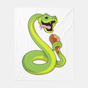 Snake met kip fleece deken