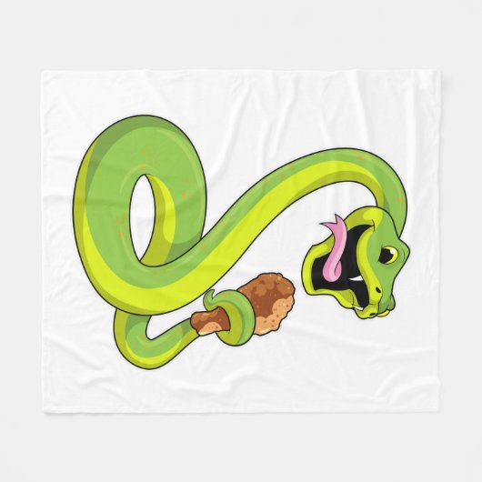 Snake met kip fleece deken (Voorkant (Horizontaal))