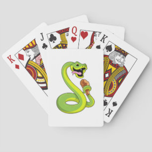 Snake met kip pokerkaarten