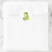 Snake met kip ronde sticker (Tas)