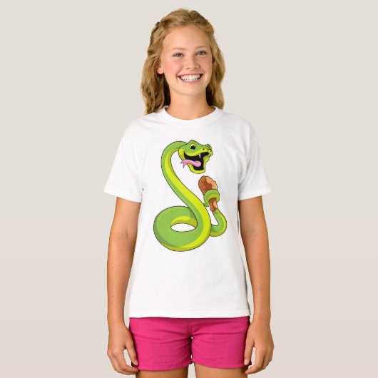 Snake met kip t-shirt (Voorkant volledig)
