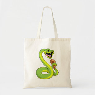 Snake met kip tote bag