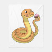 Snake met Muffin Fleece Deken (Voorkant)