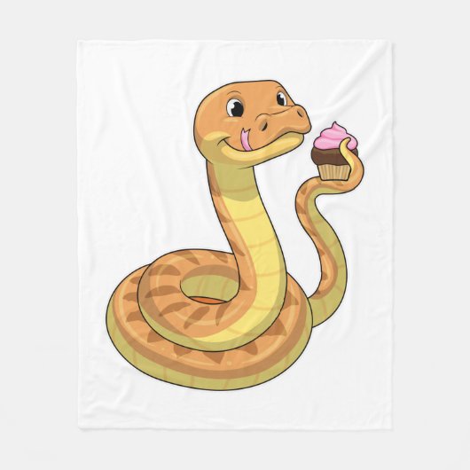 Snake met Muffin Fleece Deken (Voorkant)