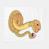 Snake met Muffin Fleece Deken (Voorkant (Horizontaal))