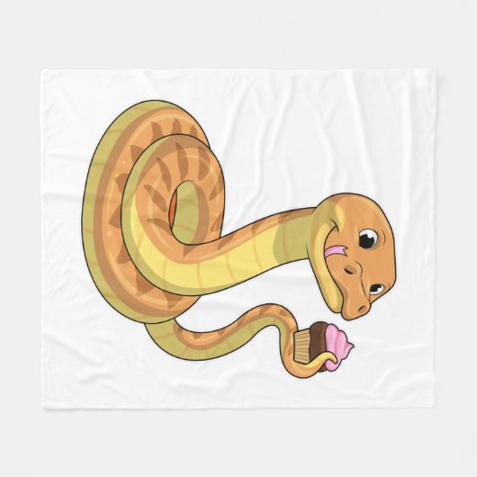 Snake met Muffin Fleece Deken (Voorkant (Horizontaal))