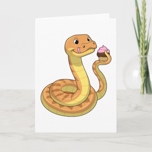 Snake met Muffin Kaart (Voorkant)