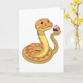 Snake met Muffin Kaart (Gele Bloem)
