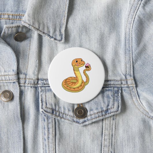 Snake met Muffin Ronde Button 7,6 Cm (In situ)