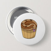 Snake met Muffin Ronde Button 7,6 Cm (Voorkant /achterkant)