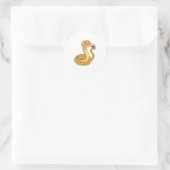 Snake met Muffin Ronde Sticker (Tas)
