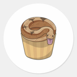 Snake met Muffin Ronde Sticker