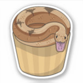Snake met Muffin Sticker (Voorkant)