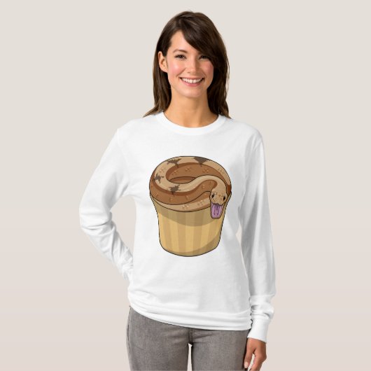 Snake met Muffin T-shirt (Voorkant volledig)