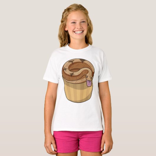 Snake met Muffin T-shirt (Voorkant volledig)