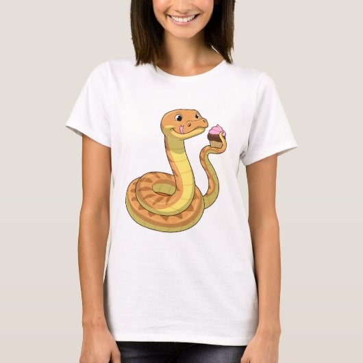 Snake met Muffin T-shirt (Voorkant)