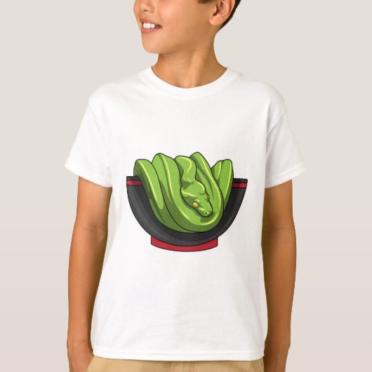 Snake met Ramen Bowl T-shirt (Voorkant)