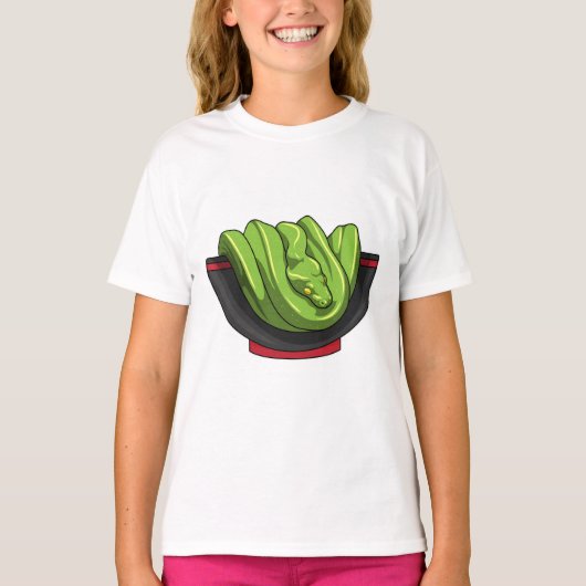 Snake met Ramen Bowl T-shirt (Voorkant)