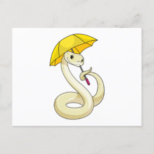Snake met Umbrella Briefkaart