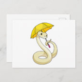 Snake met Umbrella Briefkaart (Voorkant / Achterkant)