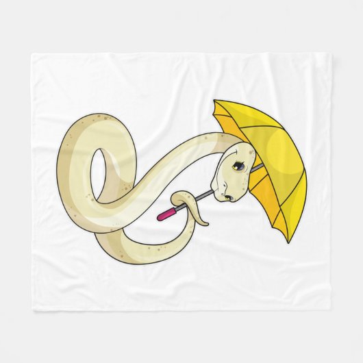 Snake met Umbrella Fleece Deken (Voorkant (Horizontaal))