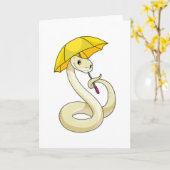 Snake met Umbrella Kaart (Gele Bloem)