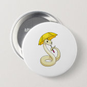 Snake met Umbrella Ronde Button 7,6 Cm (Voorkant /achterkant)